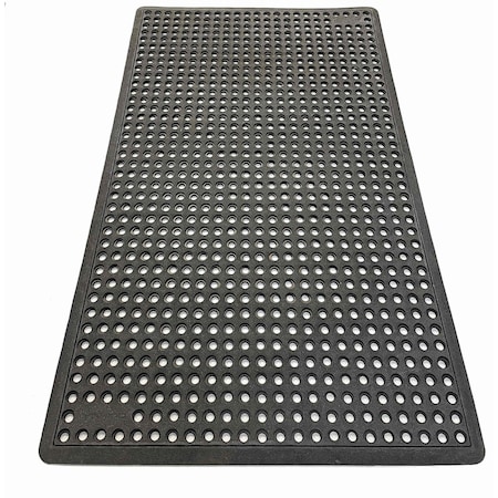 Rhino Mats G-Series Drainage Mat, Rubber, Drainage Holes, 3 ft W x 5 ft L, Green G-3660G